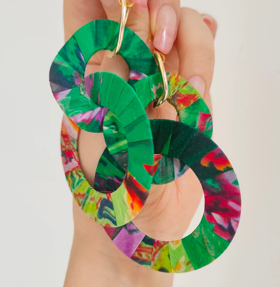 Silk wrapped earrings 12cm *7cm