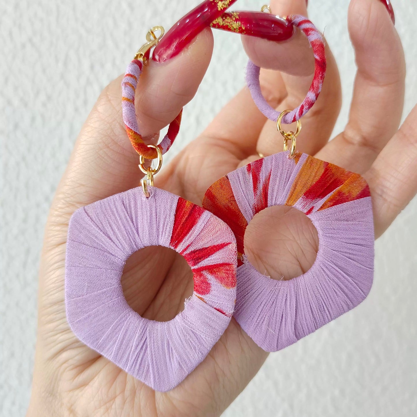 Little garden silk wrapped earrings