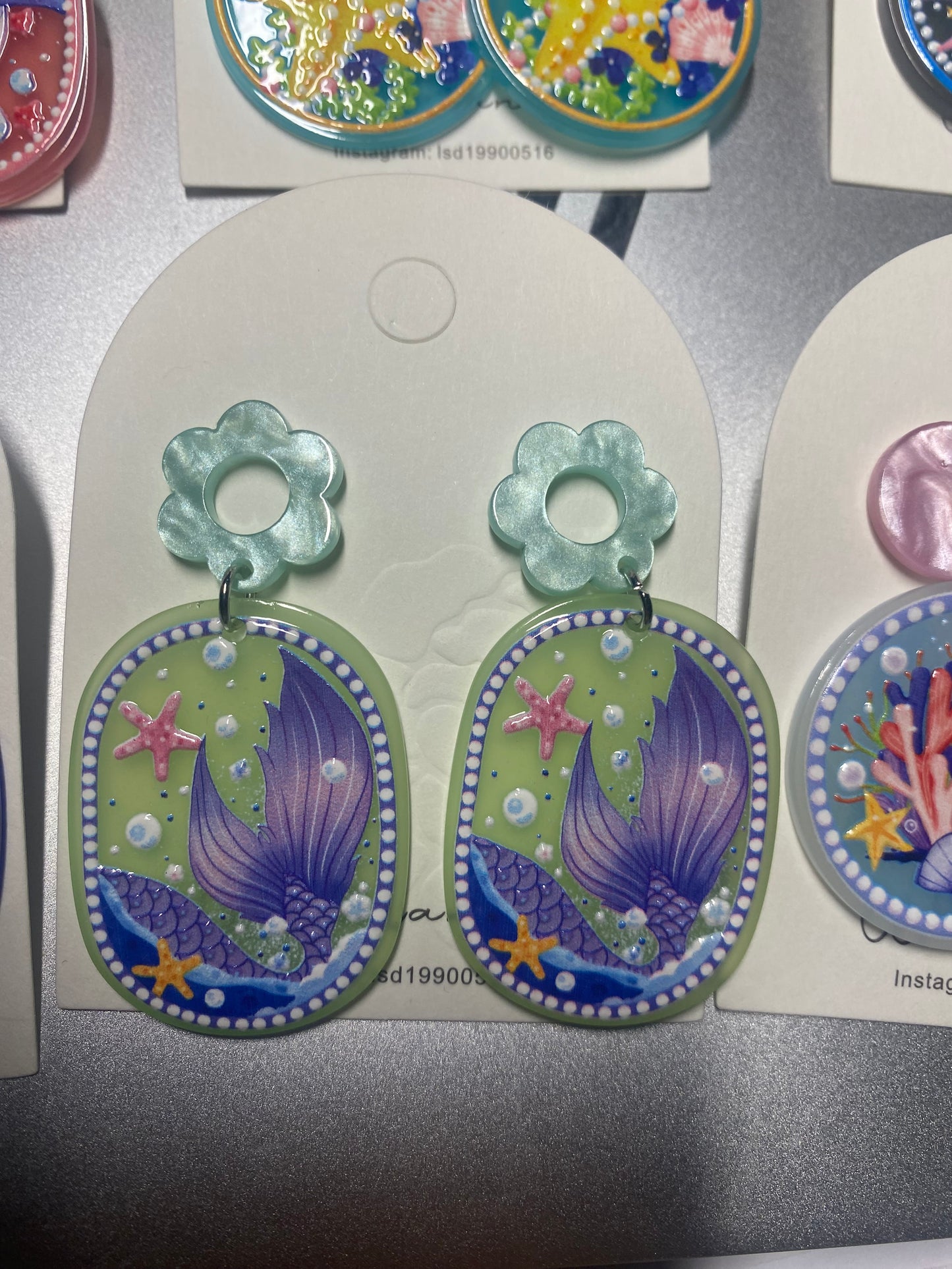 Ocean acrylic earring collection