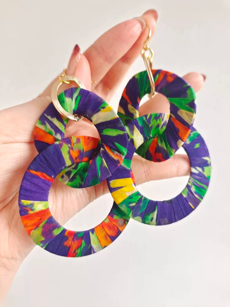 Silk wrapped earrings 12cm *7cm
