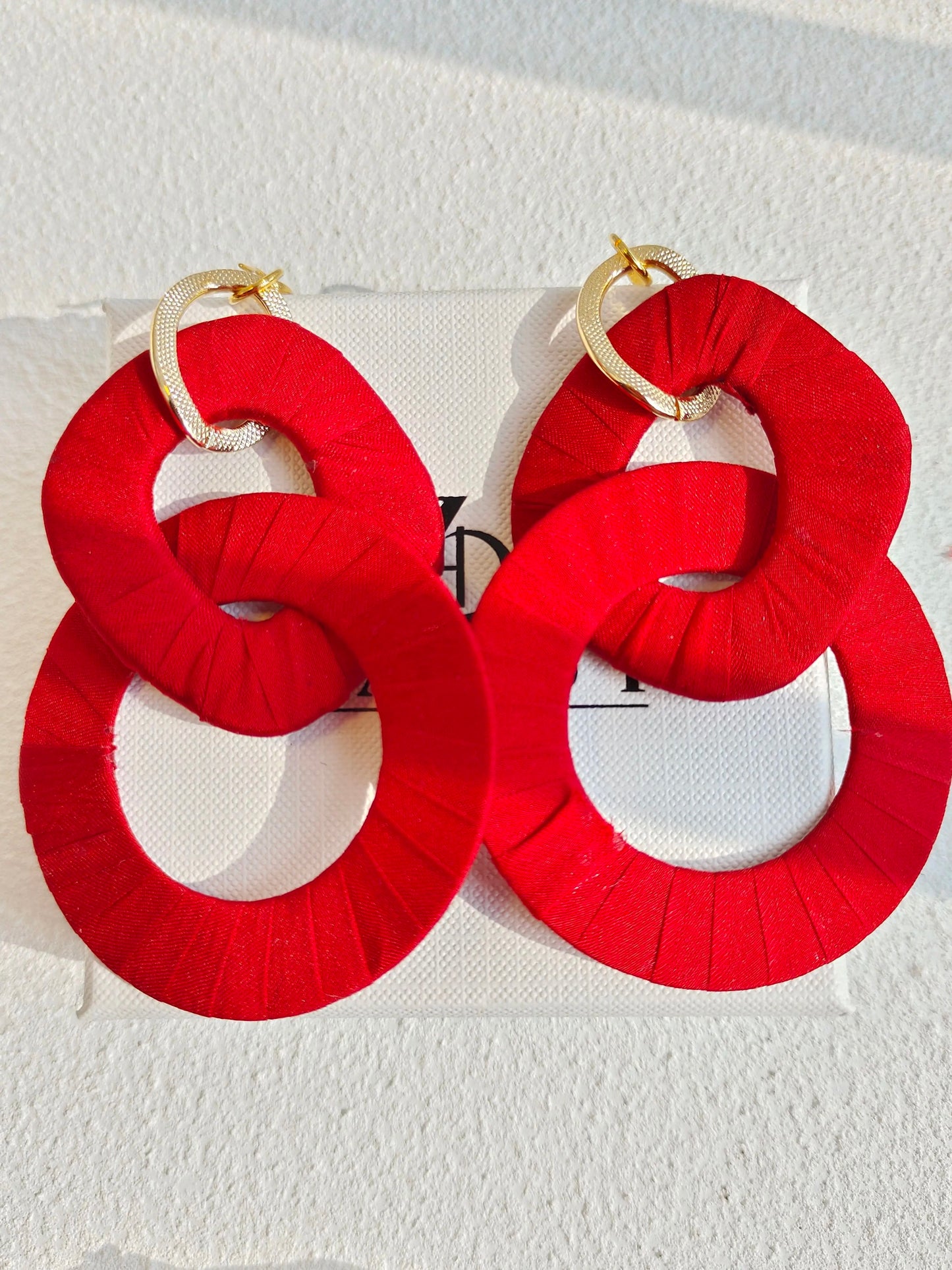 Silk wrapped earrings 12cm *7cm