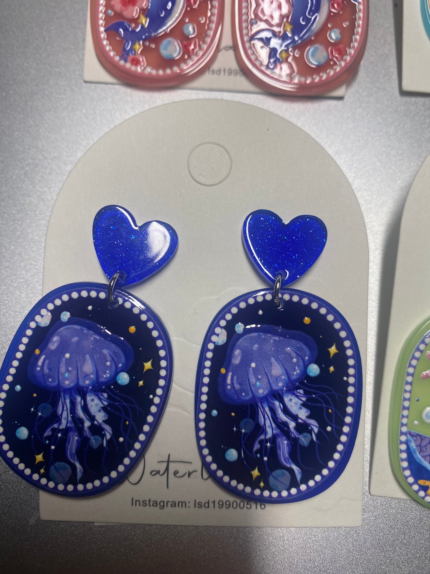 Ocean acrylic earring collection
