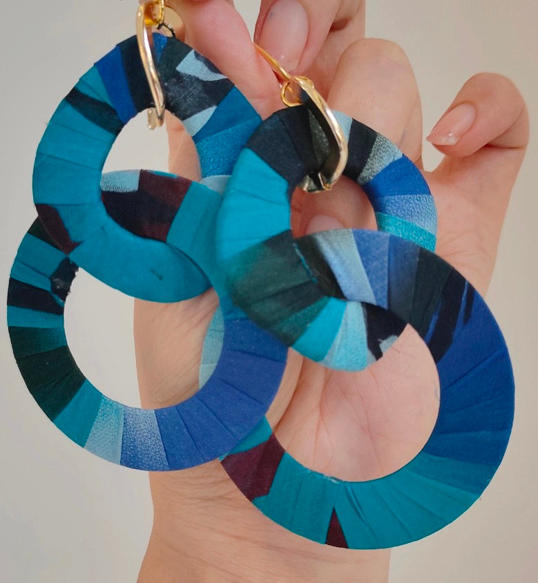 Silk wrapped earrings 12cm *7cm