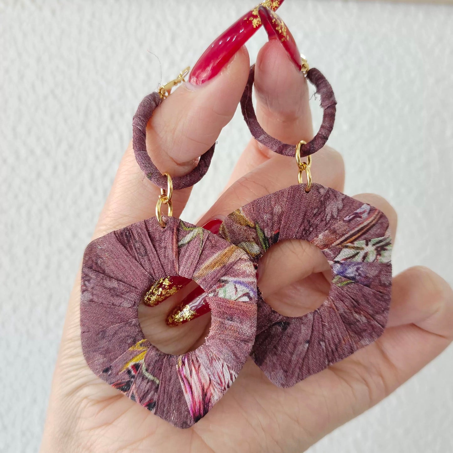 Little garden silk wrapped earrings