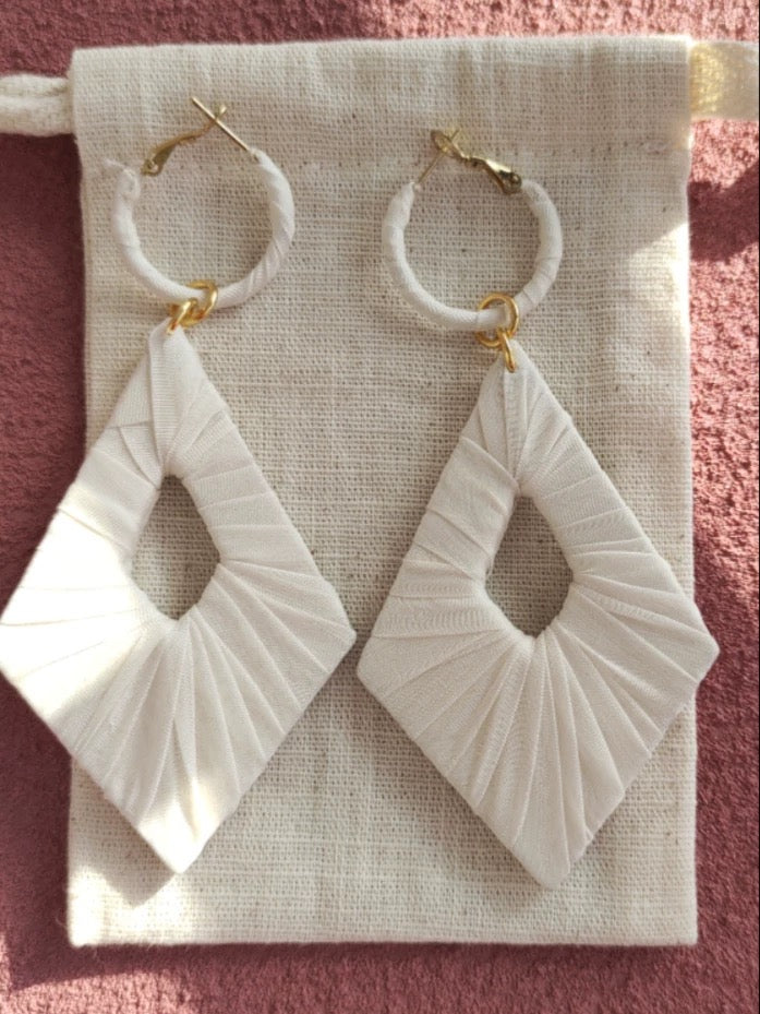 Silk wrapped earrings 10cm*3cm