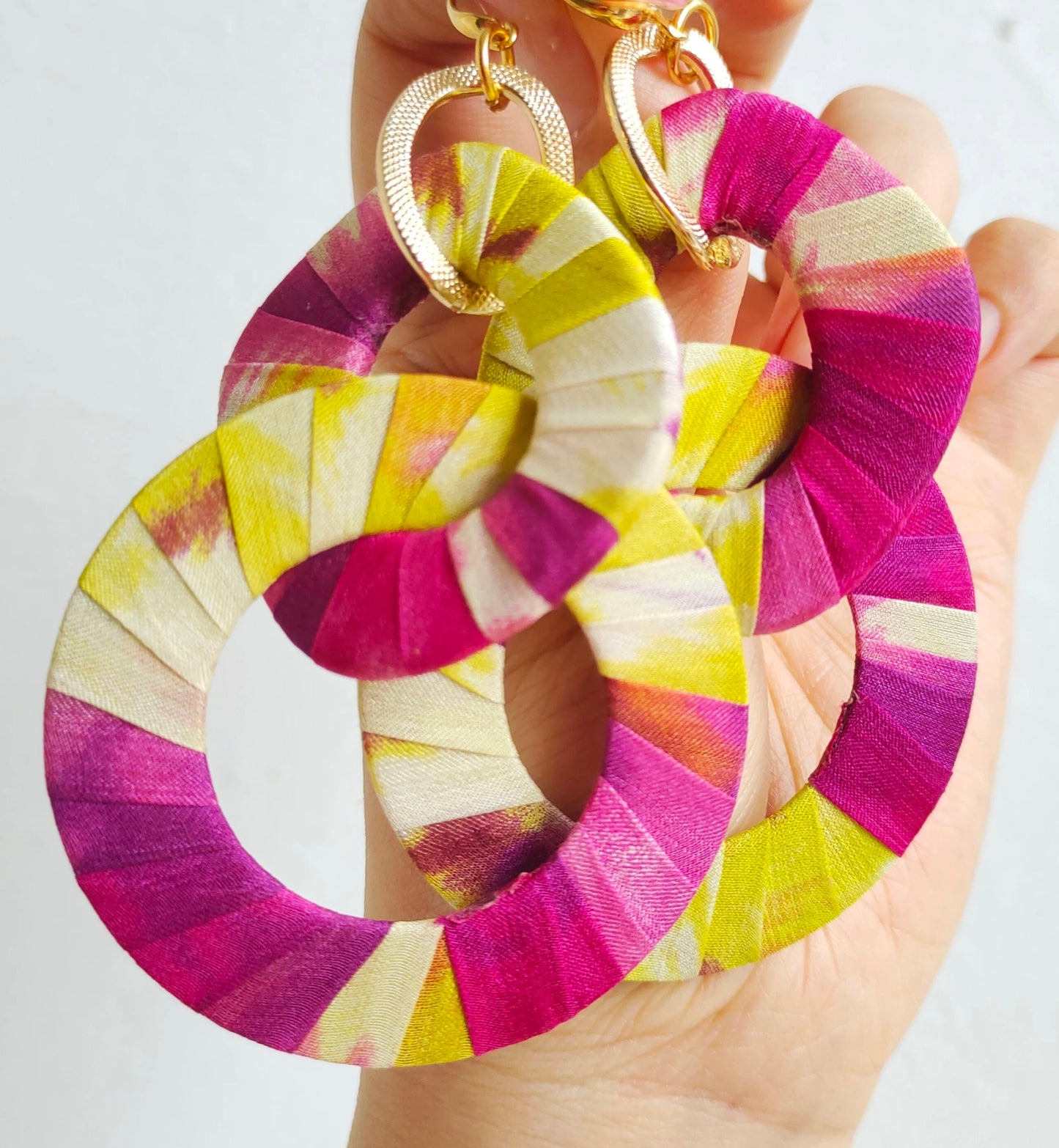 Silk wrapped earrings 12cm *7cm
