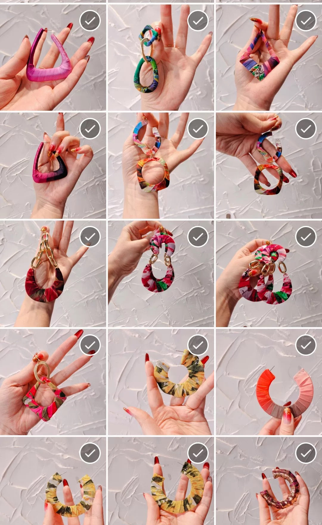 Fabric handmade earrings