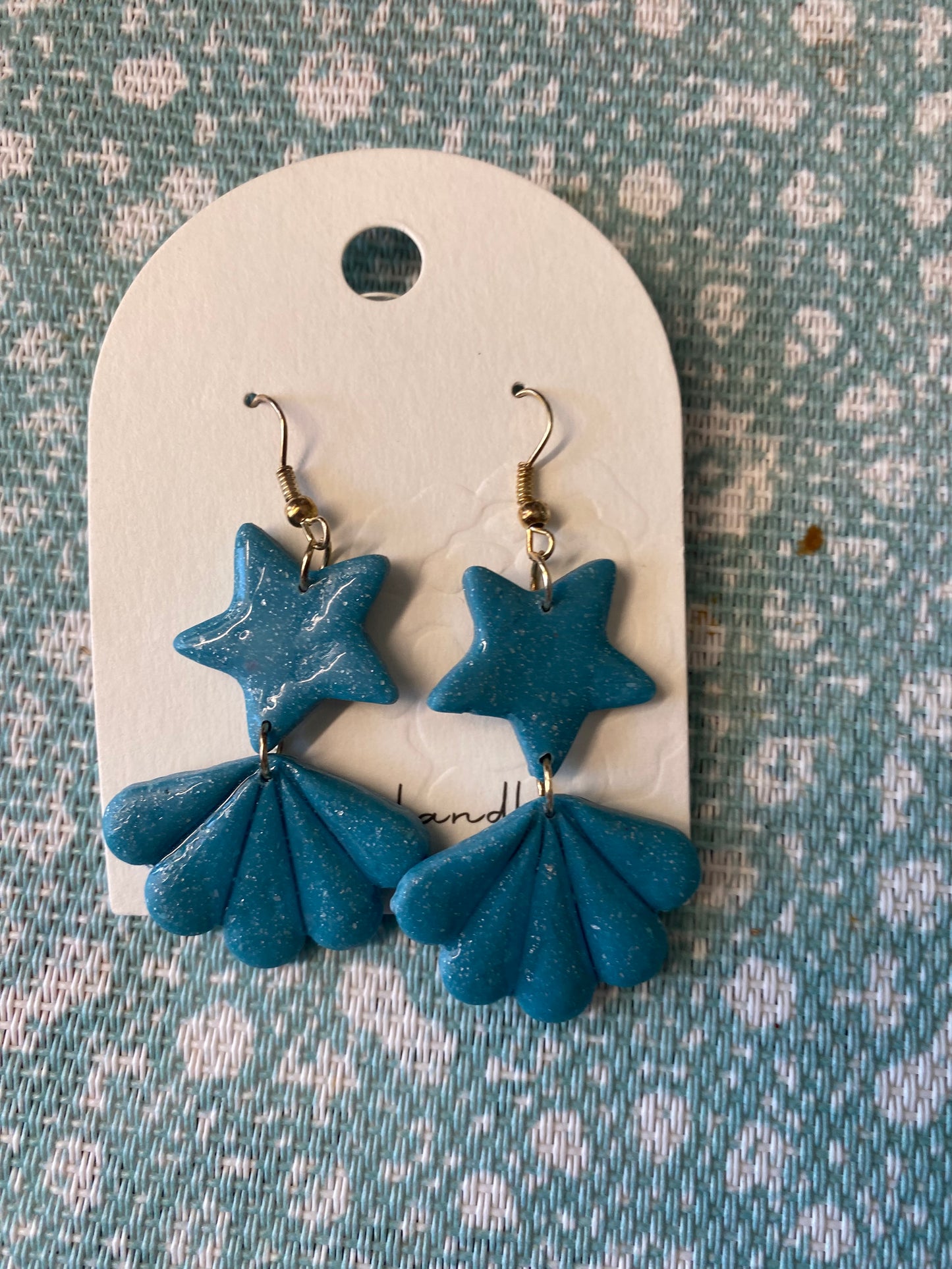 Blue ocean polymer clay earrings