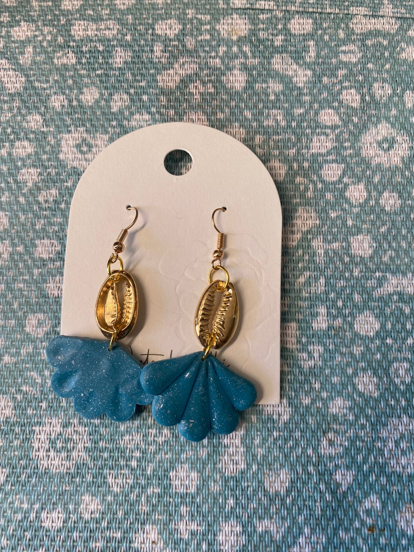 Blue ocean polymer clay earrings