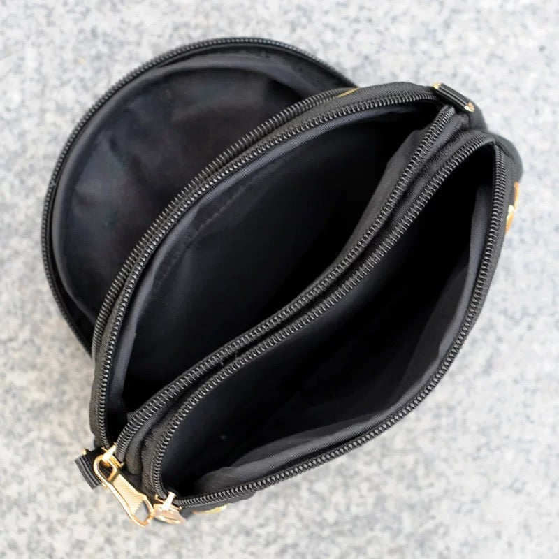 Yunnan double side Embroidered crossbody shoulder bag with 3 zippers