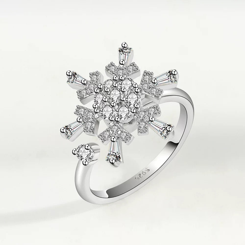 Snowflakes anti stress ring