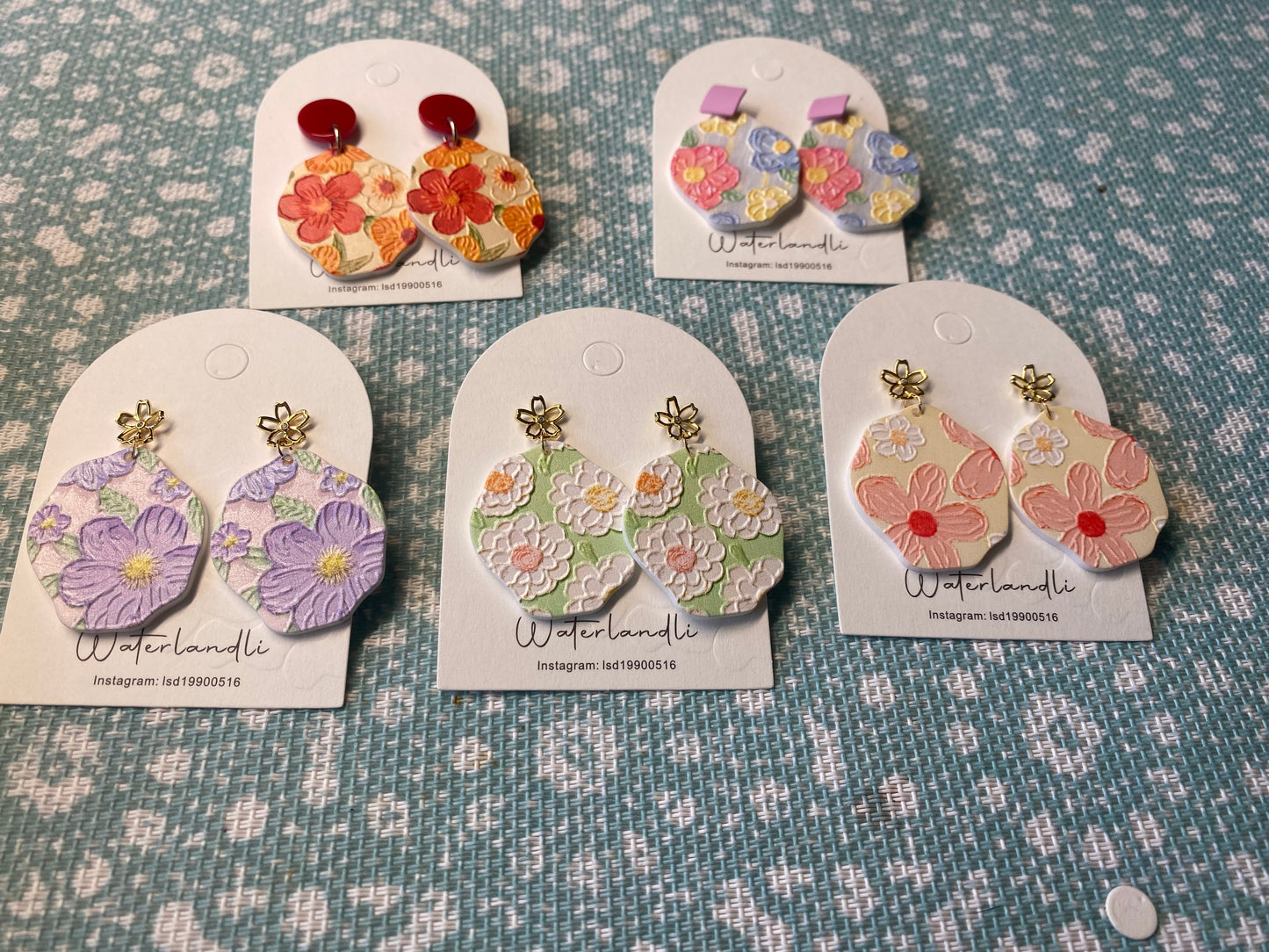 Flower acrylic earring collection