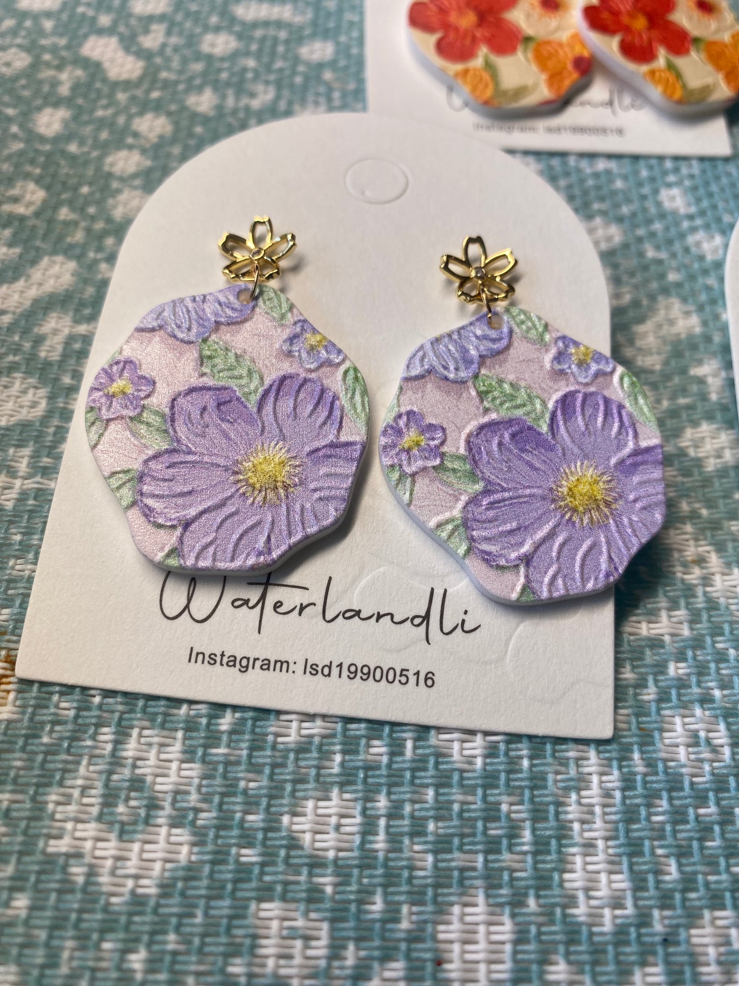 Flower acrylic earring collection