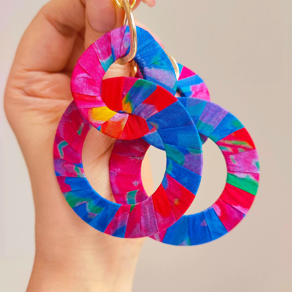 Silk wrapped earrings 12cm *7cm