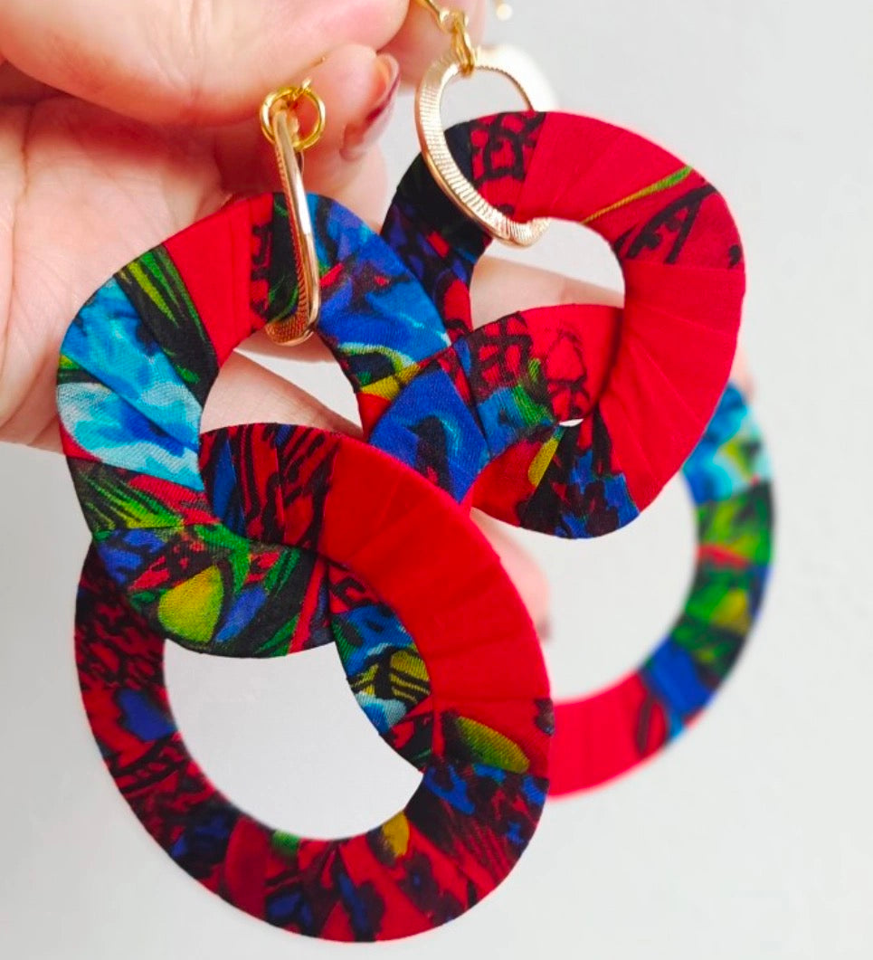Silk wrapped earrings 12cm *7cm