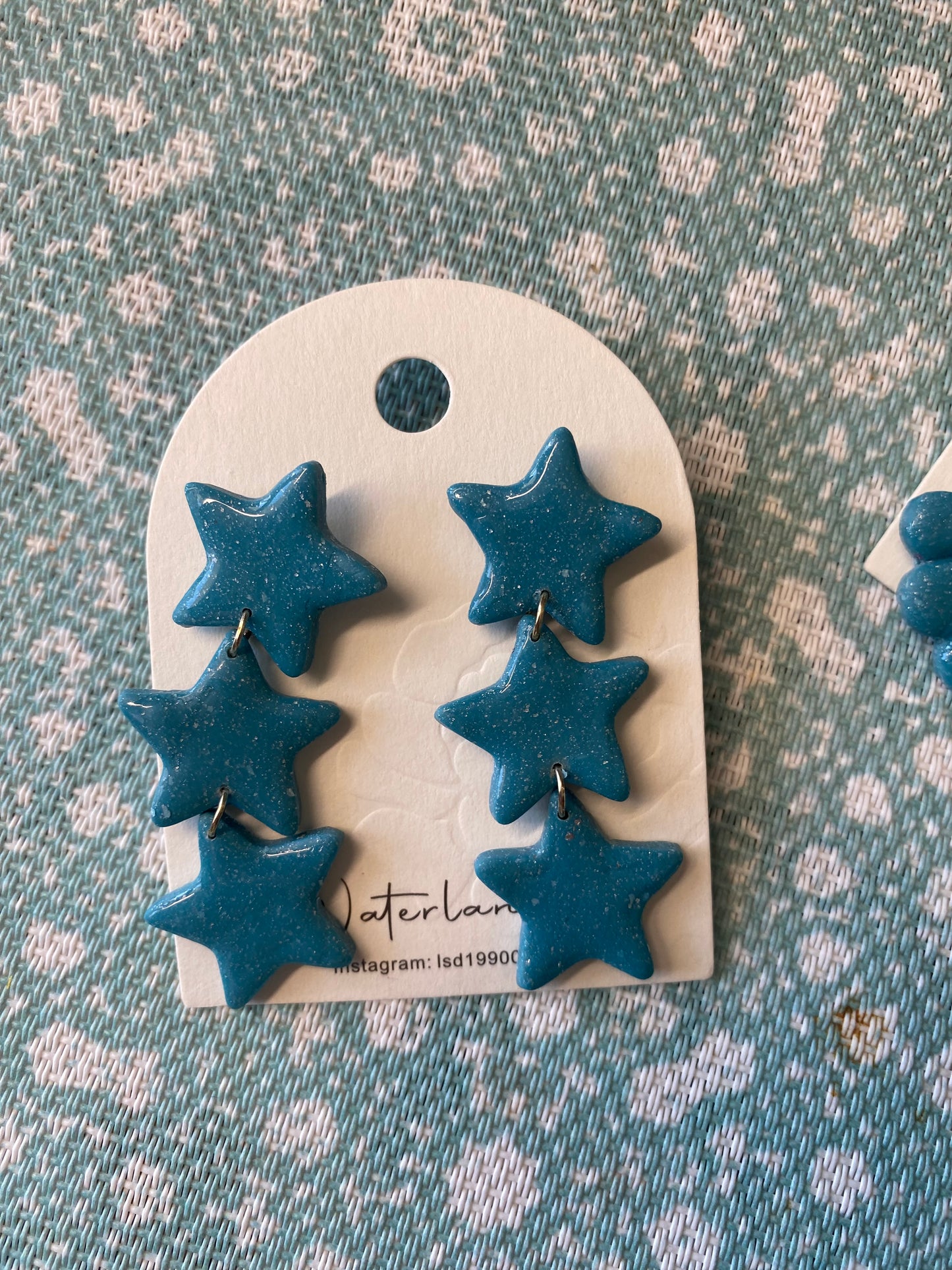 Blue ocean polymer clay earrings