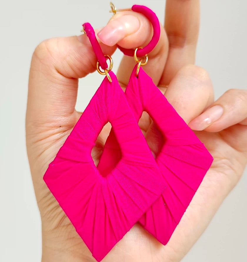 Silk wrapped earrings 10cm*3cm