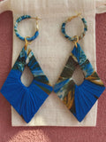 Silk wrapped earrings 10cm*3cm