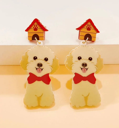 Acyclic dog collection earrings
