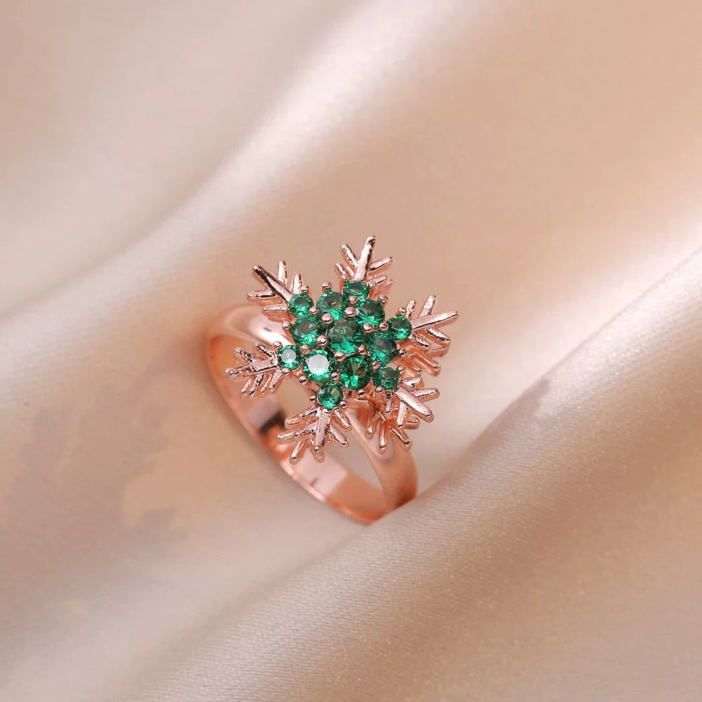 Snowflakes anti stress ring