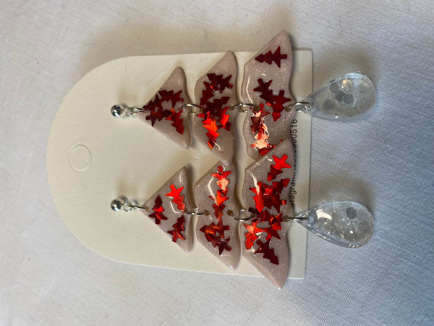 Christmas tree polymer clay earrings