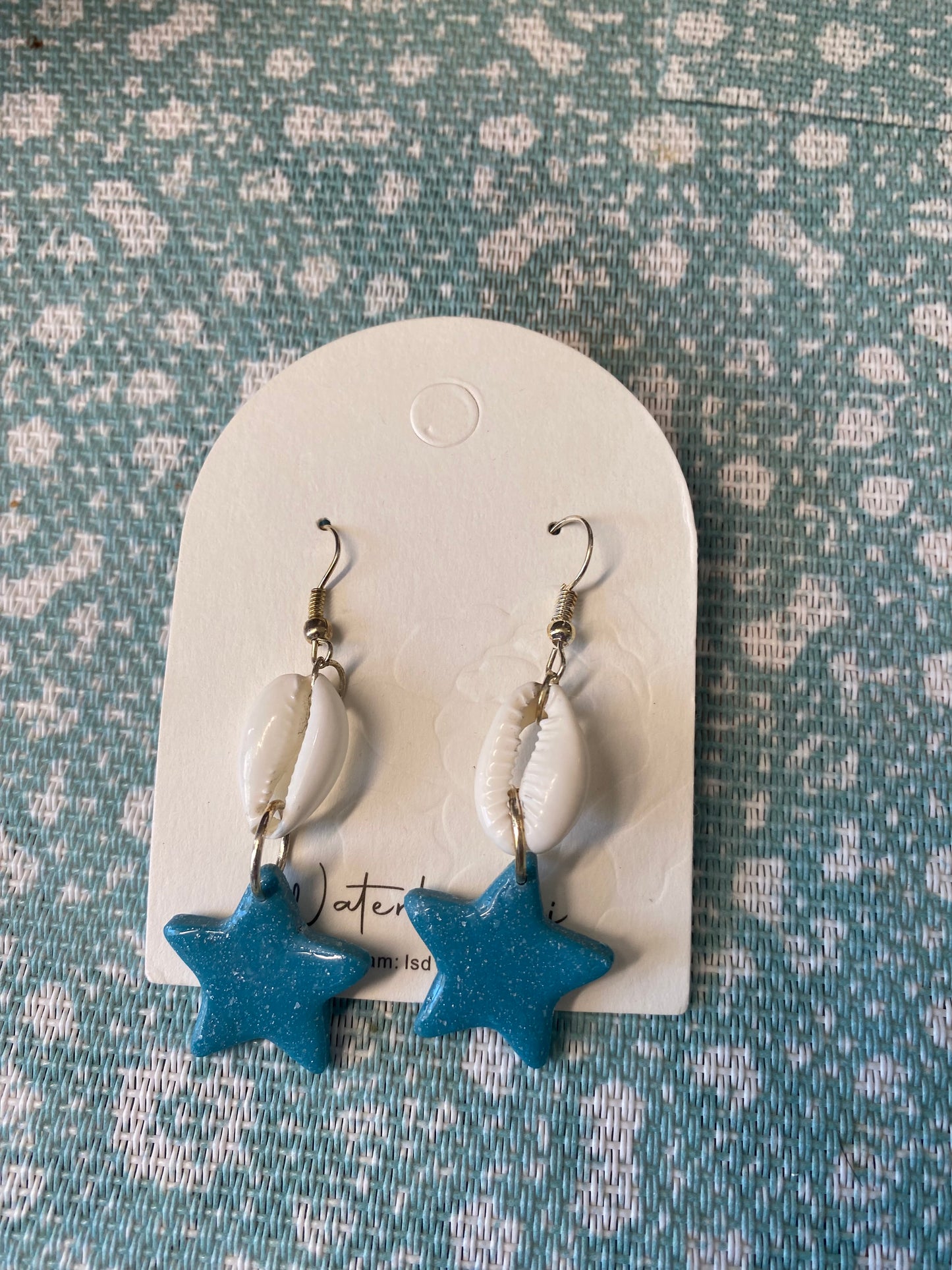 Blue ocean polymer clay earrings