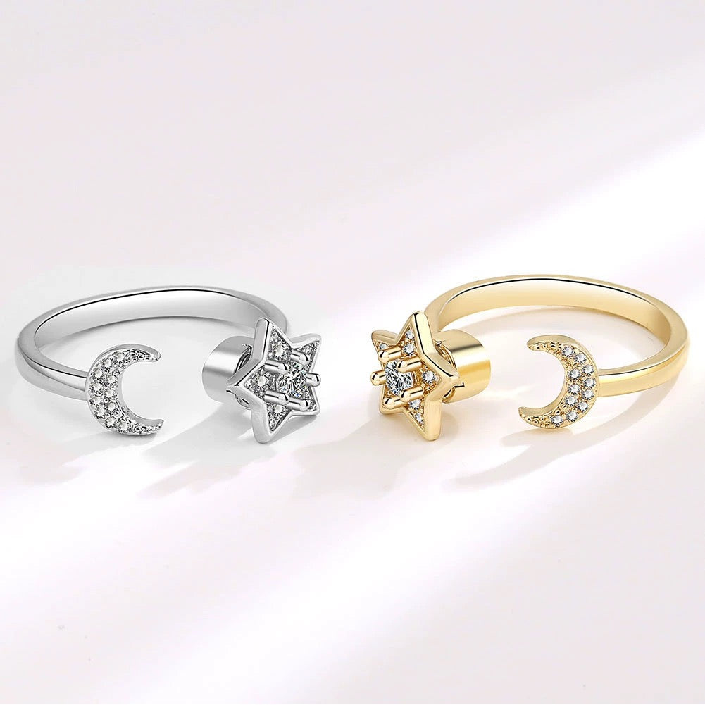 Anti stress ring moon and star