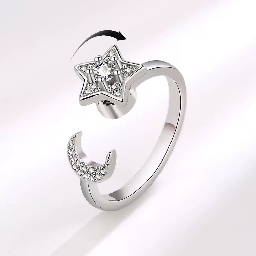 Anti stress ring moon and star