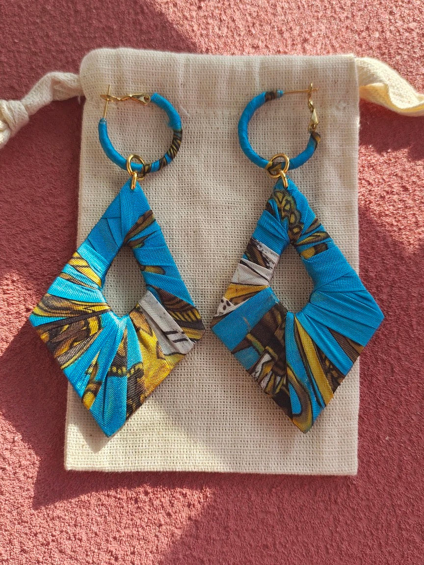 Silk wrapped earrings 10cm*3cm