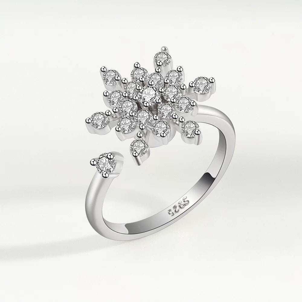 Snowflakes anti stress ring